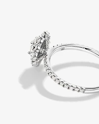 1.04 Carat TW Oval Cut Diamond Fancy Halo Engagement Ring in 14kt White Gold