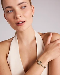 Montre petite pour femme 17 mm en acier inoxydable doré