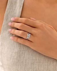 Bague de fiançailles en or blanc 18 K à diamant solitaire certifié totalisant 0,75 ct