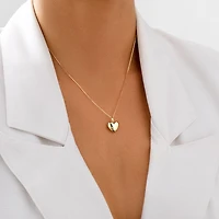Puff Heart Pendant in 10kt Yellow Gold