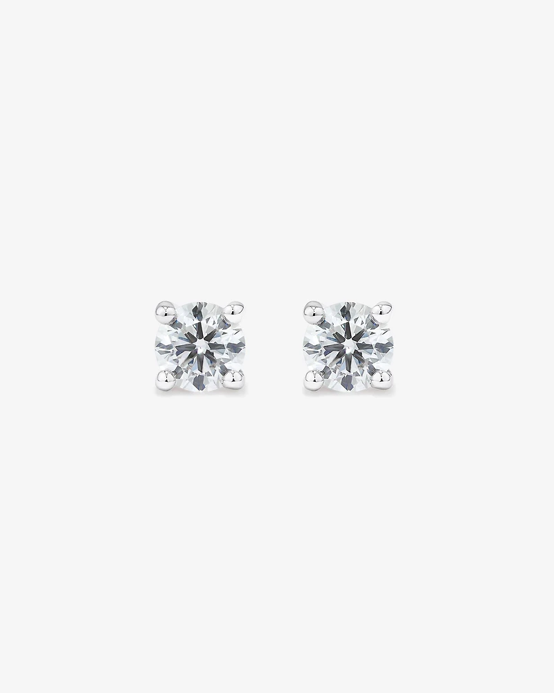 Lume Lab Round Halo Pendant and Stud Earrings Box Set with 0.63 Carat TW of Laboratory-Grown Diamonds in Sterling Silver