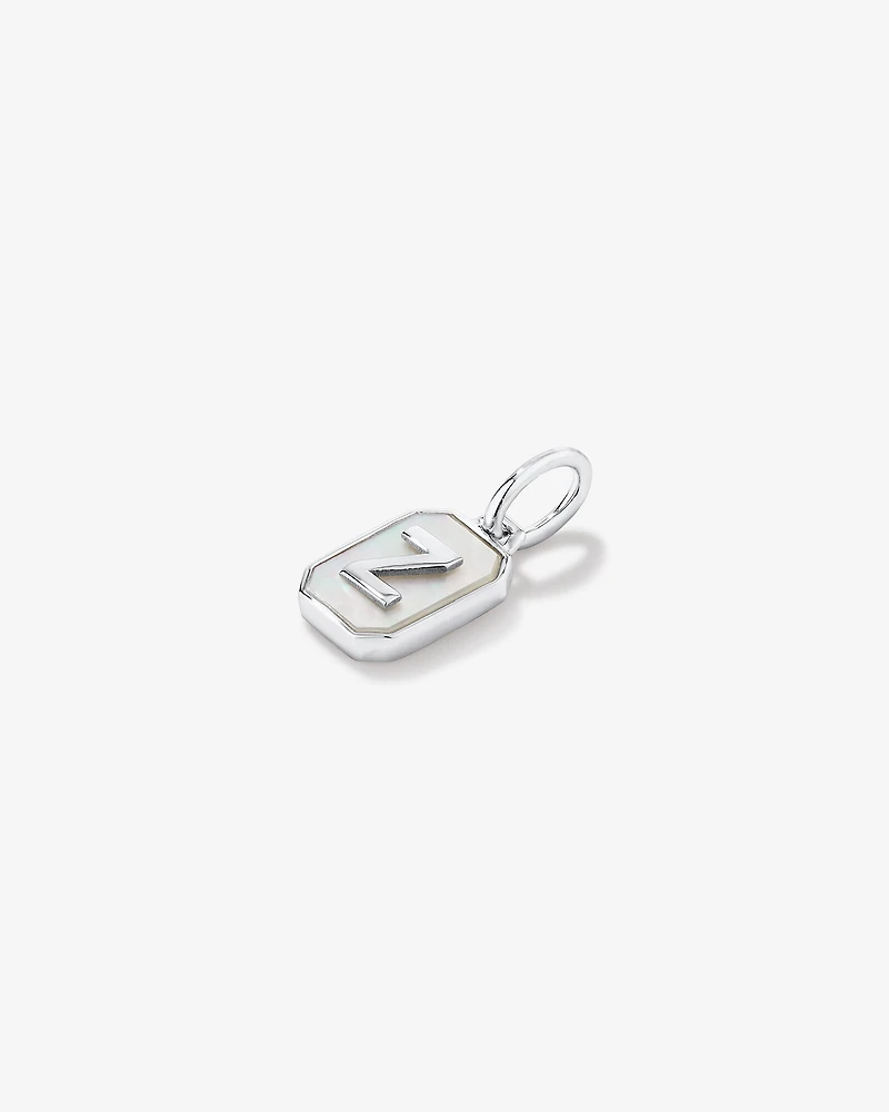 Pendentif initiale Lettre Z en nacre et argent sterling