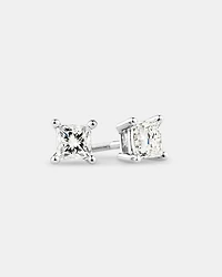 Certified Stud Earrings with 0.96 Carat TW of Diamonds in 14kt White Gold