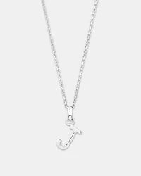 "J" Initial Pendant in Sterling Silver