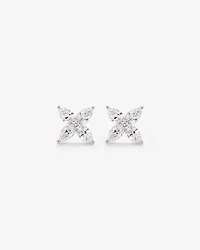 Boucles d’oreilles en diamants cultivés en laboratoire TW Floret de 0,62 carat en or blanc 10 carats