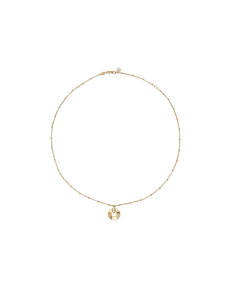 Collier pendentif cercle ouvert Sunray en or jaune 10 kt