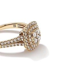 0.65 Carat TW Cushion Cluster Halo Diamond Ring in 10kt Yellow Gold