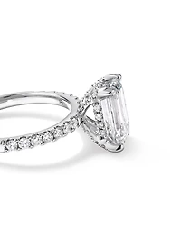 3.50 Carat TW Emerald Cut Laboratory-Grown Diamond Engagement Ring in 18kt White Gold