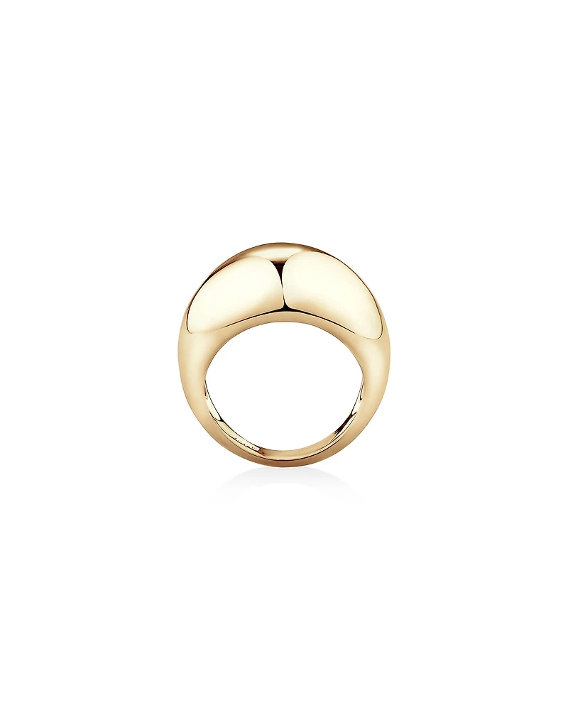 Bague à dôme large en or jaune 10 carats