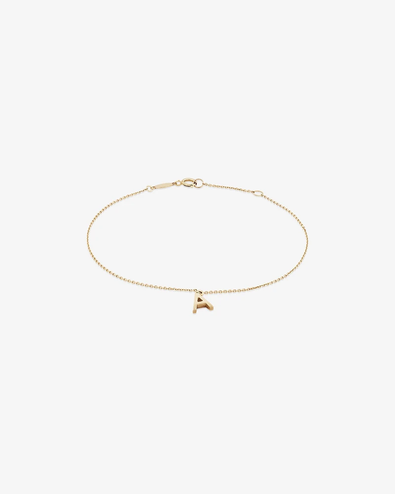 19cm (7.5") A Initial Bracelet in 10kt Yellow Gold