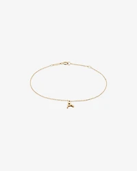 19cm (7.5") A Initial Bracelet in 10kt Yellow Gold