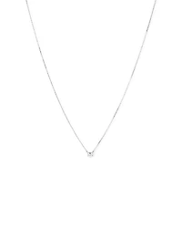 0.25 Carat TW Emerald Cut Diamond Solitaire Necklace in 18kt White Gold