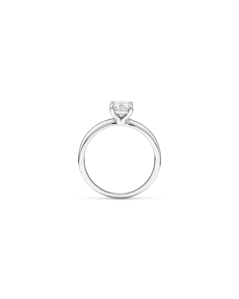 Bague de fiançailles à solitaire en or blanc 14 K avec diamants totalisant 1 ct