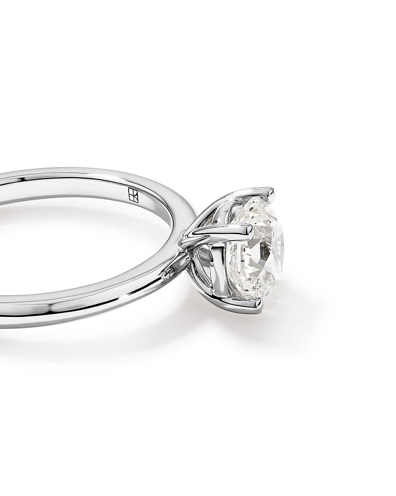 Bague Solitaire avec Diamant Rond Brillant de 1,00 Carat TW en Or Blanc 18 kt