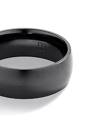 Bague de mariage en titane noir brossé à dôme de 8 mm