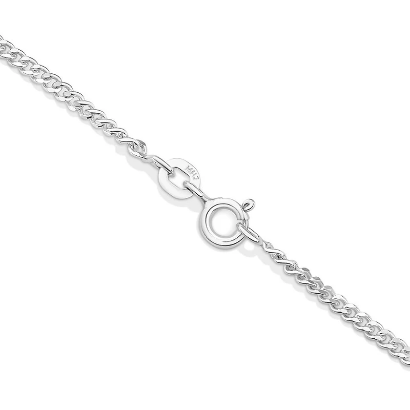 Chaîne à maillons gourmette en argent sterling de 55 cm, largeur de 1,5 ou 2 cm