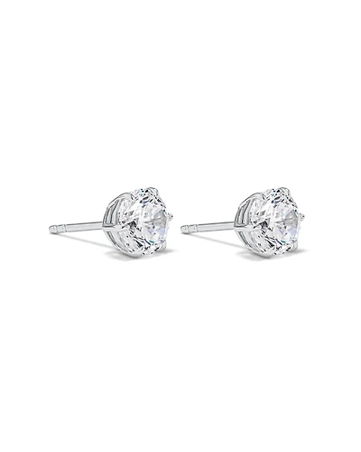 7.3mm Round Brilliant Cubic Zirconia Stud Earrings in Sterling Silver