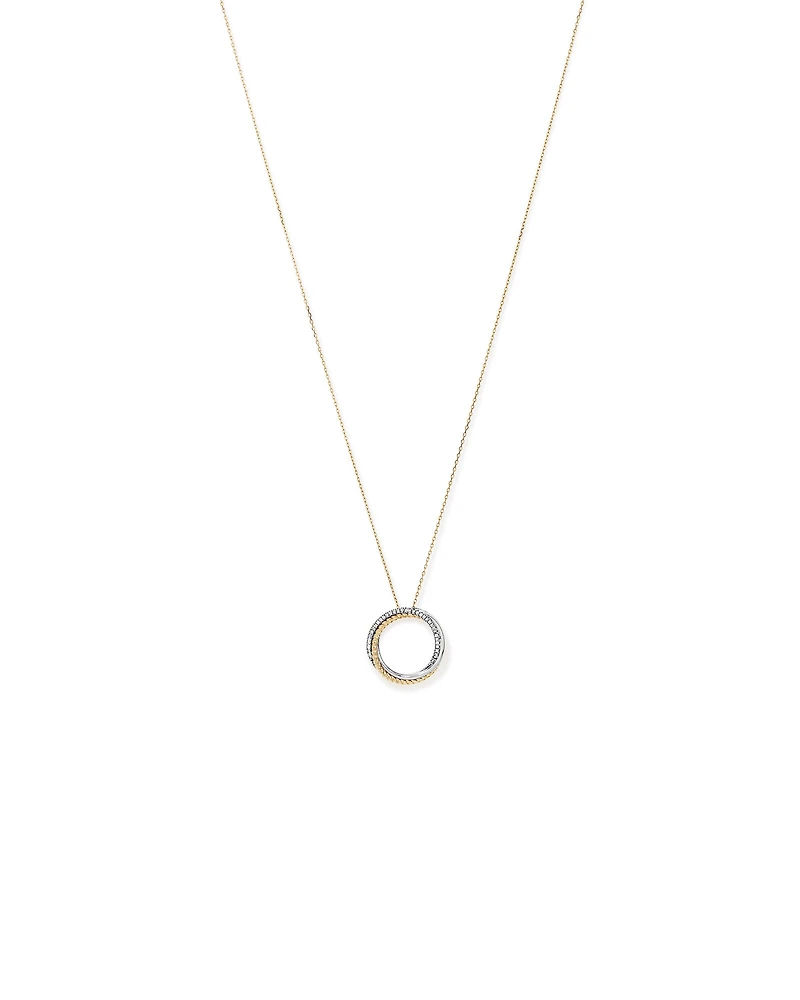 Collier pendentif croisé TW avec diamants TW de 0,11 carat en argent sterling et or jaune 10 carats
