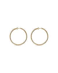 Hoop Earrings With 1.00 Carat TW of Diamonds Set 10kt Yellow Gold