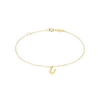 19cm (7.5") U Initial Bracelet in 10kt Yellow Gold