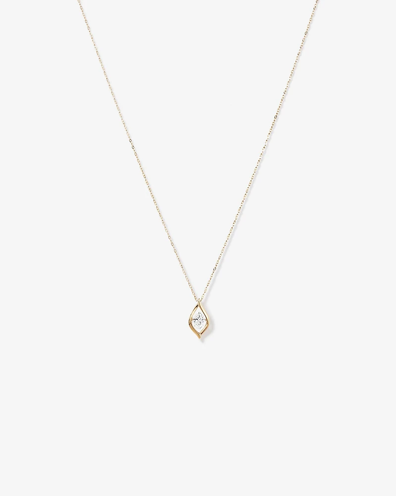 Lume Lab Marquise Pendant with 0.50 Carat TW of Laboratory-Grown Diamond in 10kt Yellow Gold