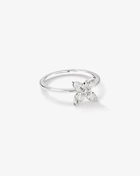Bague Floret avec diamants cultivés en laboratoire de 0,62 carat TW en or blanc 10 carats