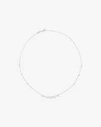 50cm (19.6") Floral Necklace with Cubic Zirconia in Sterling Silver