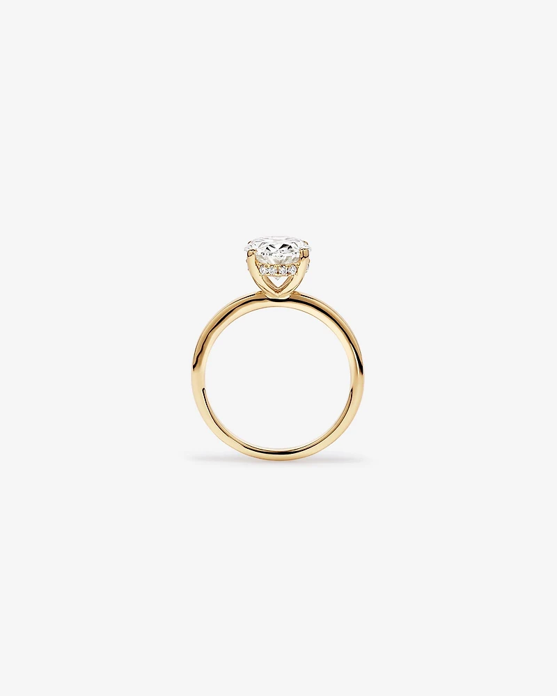 3.10 Carat TW Oval Cut Laboratory-Grown Diamond Solitaire Ring in 18kt Yellow Gold