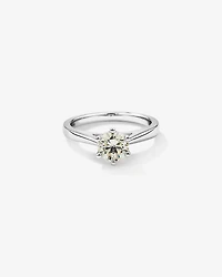 Bague en or blanc 14 K à diamant solitaire de 1 ct