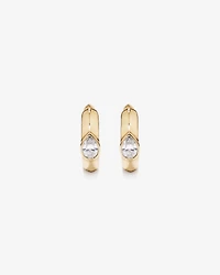 0.50 Carat TW of Laboratory-Grown Pear Cut Diamond Huggie Earrings in 10kt Yellow Gold