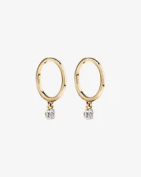 Boucles d’oreilles rondes en diamant brillant en or jaune 10 carats