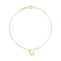 Collier à pendentif initiale M en or jaune 10 K
