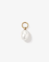 Oval Cultured Freshwater Pearl Single Earring Charm in 10kt Yellow Gold