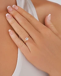 0,70 Carat Poids Total Bague De Fiançailles Solitaire En Diamant De Laboratoire Rond Brillant En Or Jaune Et Blanc 14 Carats