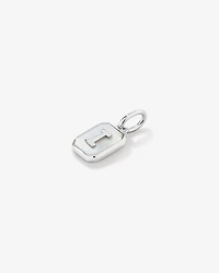 Letter I Mother of Pearl Initial Pendant in Sterling Silver