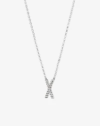 Collier à initiale X en or blanc 10 K avec diamants totalisant 0,10 ct