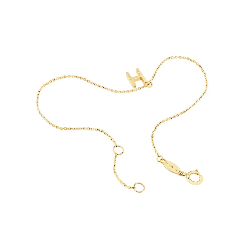 Collier à pendentif initiale H en or jaune 10 K