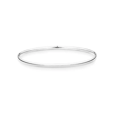 Bracelet rond massif de 3,5 mm de large en or blanc 10 carats