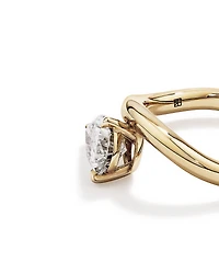 Bague de fiançailles vague avec diamant de laboratoire poire East West de 2,00 carats TW en or jaune 14 carats