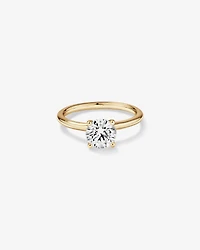 Bague de fiançailles solitaire ronde TW en diamant brillant de laboratoire de 1,25 carat en or jaune 14 carats