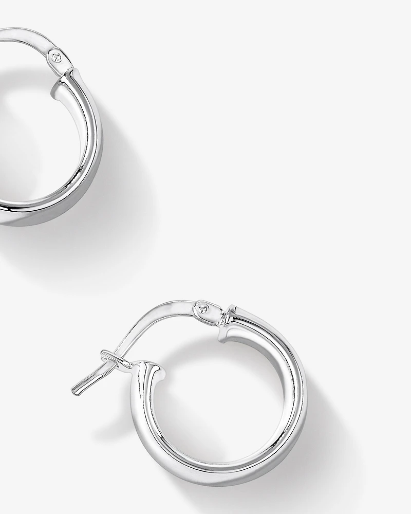 Boucles d'oreilles créoles de 10mm en argent sterling