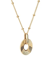 Collier pendentif cercle ouvert Sunray en or jaune 10 kt