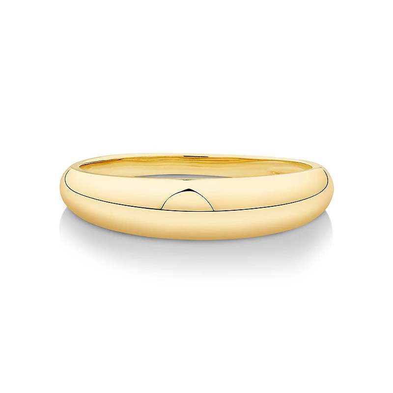 Bague bombée étroite en or jaune 10 K poli