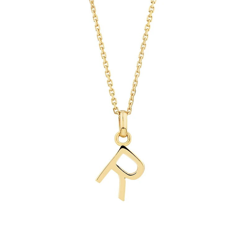 Pendentif « R » en or jaune 10 K