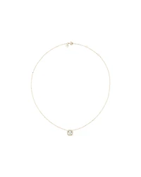 Cushion Cut Green Amethyst Gemstone and 0.15 Carat TW Diamond Halo Pendant Necklace in 10kt Yellow Gold