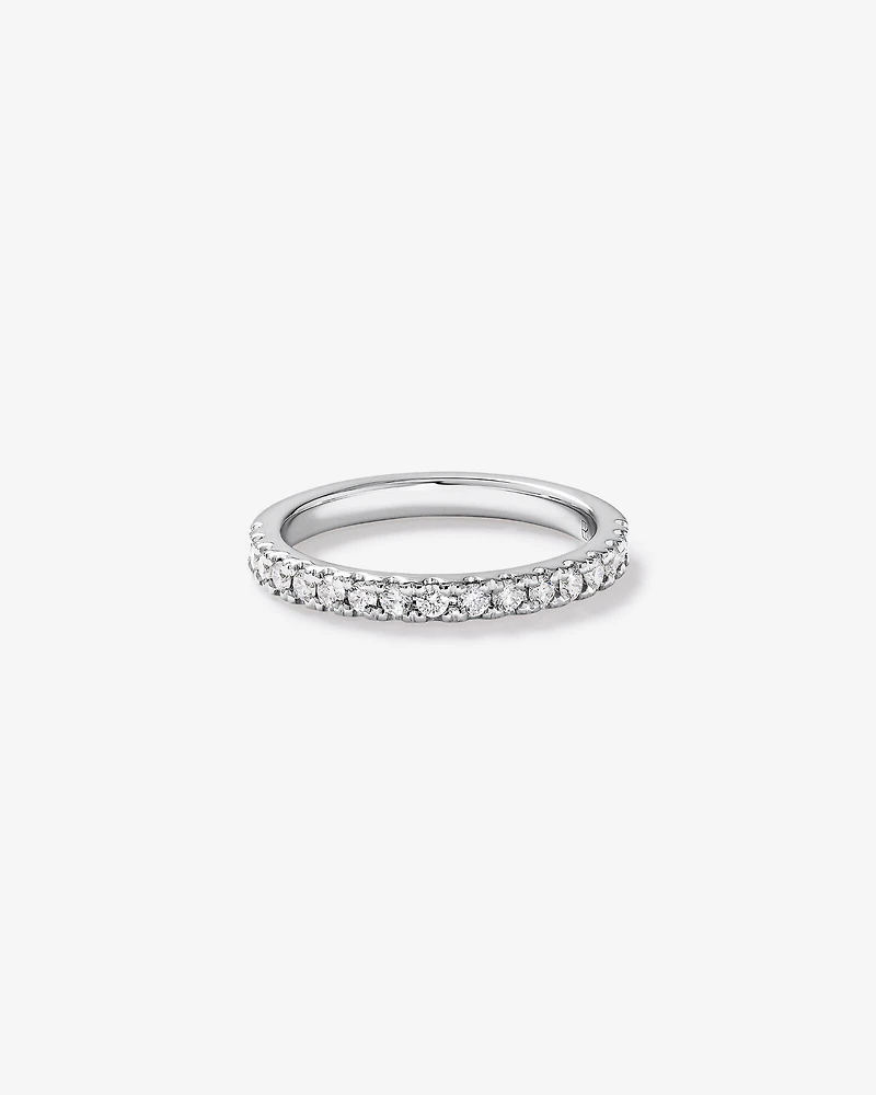 Carat TW Round Brilliant Claw-Set Wedding Band in 18kt White Gold