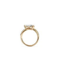 Bague de fiançailles vague avec diamant de laboratoire poire East West de 2,00 carats TW en or jaune 14 carats