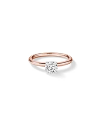 Bague de fiançailles solitaire ronde en diamants brillants de laboratoire TW de 0,70 carat en or rose et blanc 14 carats