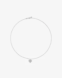 Cubic Zirconia Closed Heart Pendant Necklace in Sterling Silver