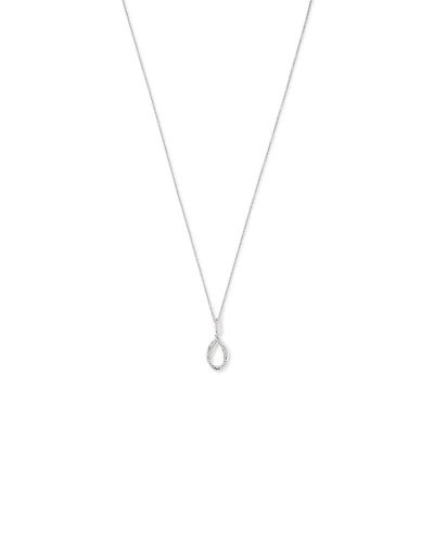 Cubic Zirconia Interlaced Oval Pendant Necklace in Sterling Silver